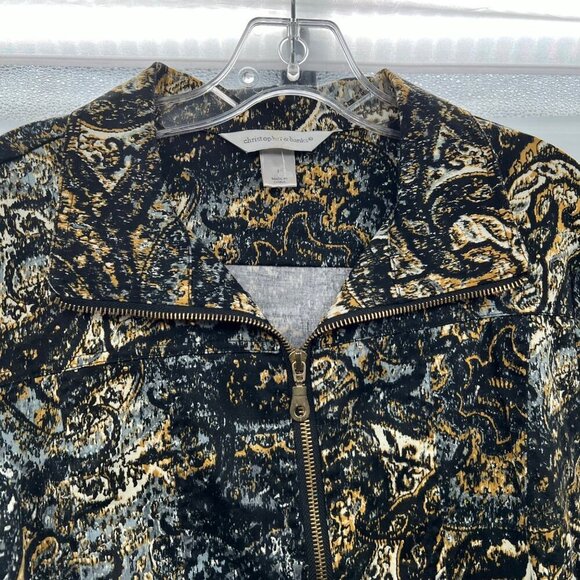 Christopher & Banks Women's Full Zip Jacket Multicolor Print Size Large - Picture 2 of 9